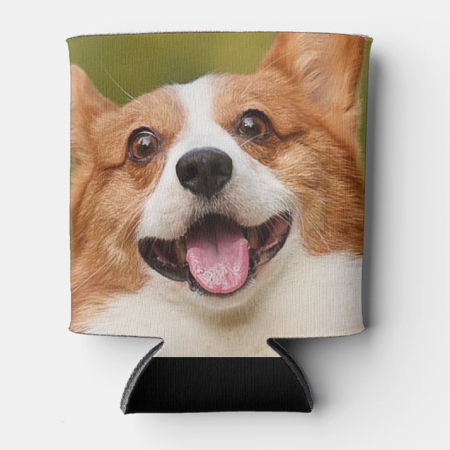 Add Dog Photo Personalized Customized Can Cooler (Front)