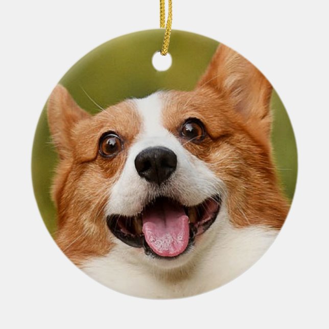Add Dog Photo Personalized Customized Ceramic Ornament (Front)