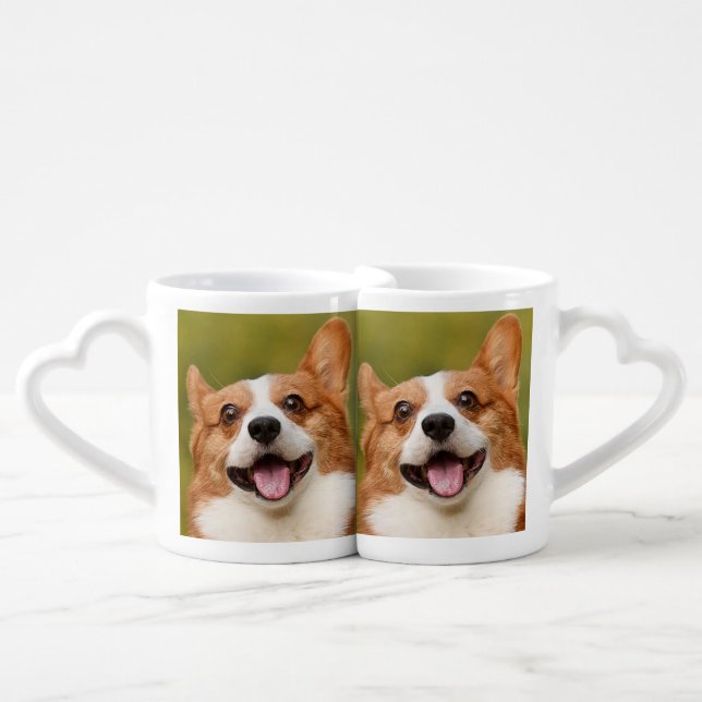 Add Dog Photo Personalized Customized Coffee Mug Set (Front Nesting)
