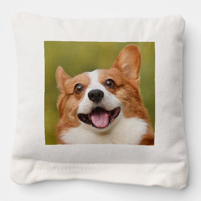 Add Dog Photo Personalized Customized Cornhole Bags (Front)