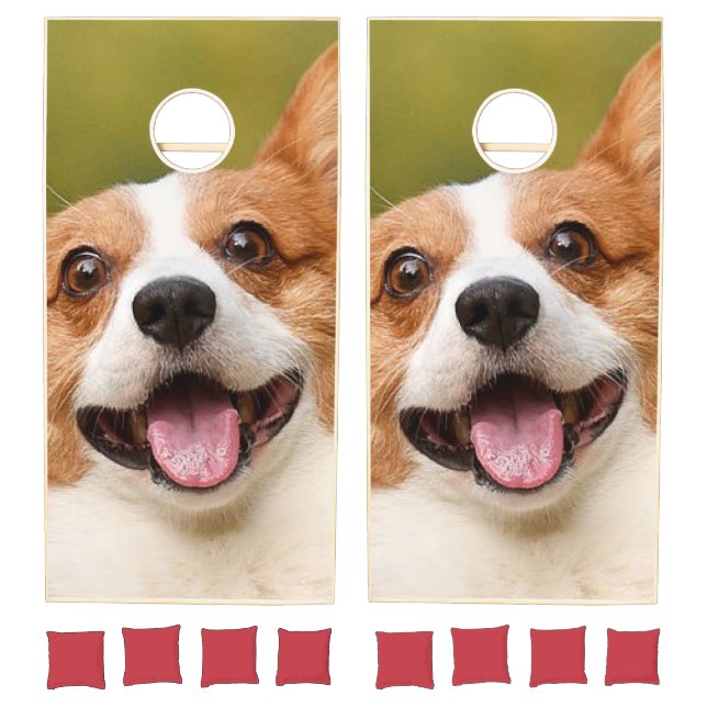 Add Dog Photo Personalized Customized Cornhole Set (Set)