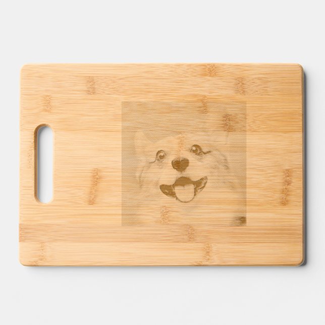 Add Dog Photo Personalized Customized Engraved Cutting Board (Front)
