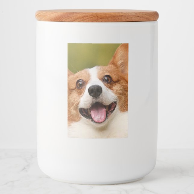 Add Dog Photo Personalized Customized Food Label (Front)