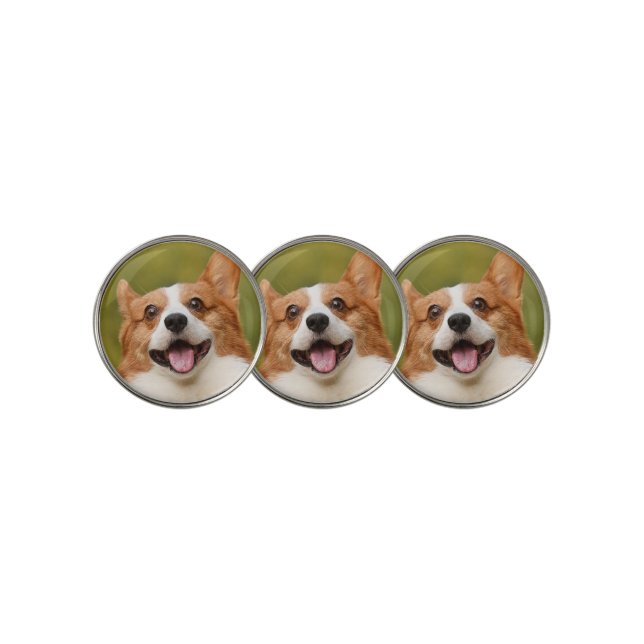 Add Dog Photo Personalized Customized Golf Ball Marker (3 Up)
