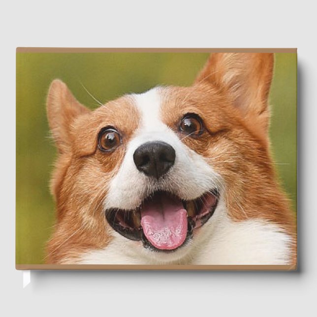 Add Dog Photo Personalized Customized Guest Book (Front)