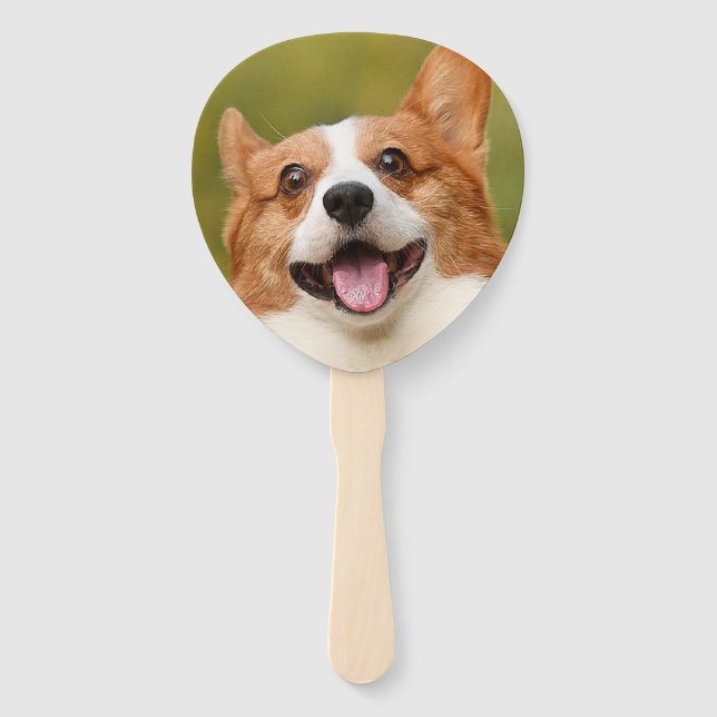 Add Dog Photo Personalized Customized Hand Fan (Front)