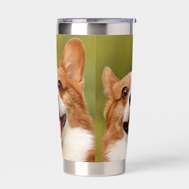 Add Dog Photo Personalized Customized Insulated Tumbler (Left)