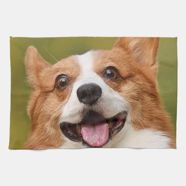 Add Dog Photo Personalized Customized Kitchen Towel (Horizontal)