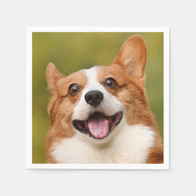 Add Dog Photo Personalized Customized Napkins (Front)
