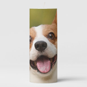 Add Dog Photo Personalized Customized Pillar Candle