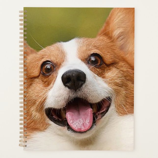 Add Dog Photo Personalized Customized Planner (Front)