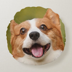 Add Dog Photo Personalized Customized Round Pillow