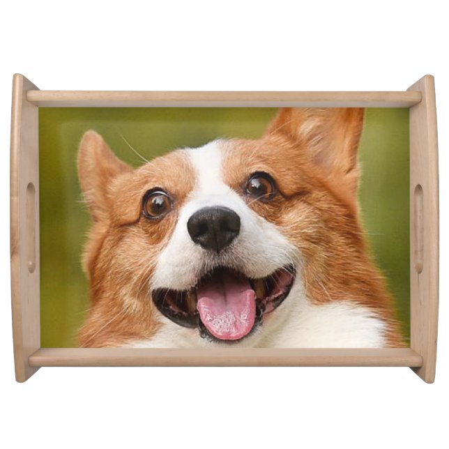 Add Dog Photo Personalized Customized Serving Tray (Front)