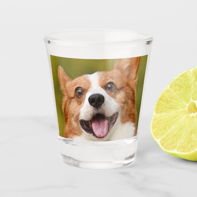 Add Dog Photo Personalized Customized Shot Glass (Front)