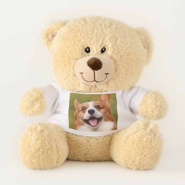 Add Dog Photo Personalized Customized Teddy Bear (Front)
