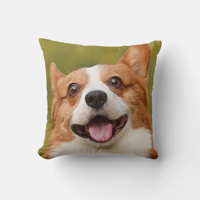Add Dog Photo Personalized Customized Throw Pillow (Front)