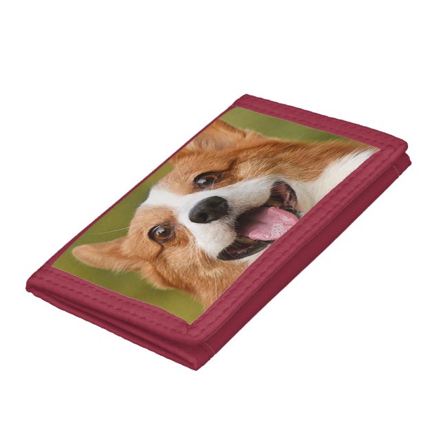 Add Dog Photo Personalized Customized Trifold Wallet (Bottom)