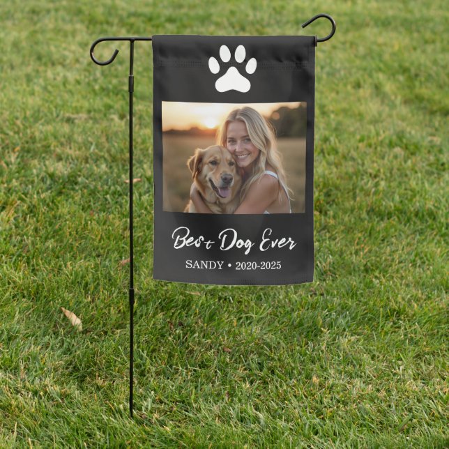 Add Dog Photo Personalized Memorials Keepsake Dog  Garden Flag (In SItu)