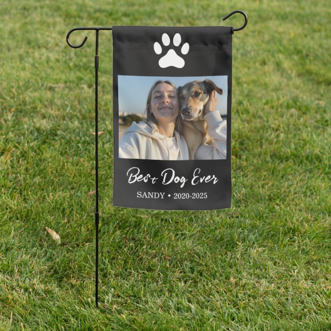 Add Dog Photo Personalized Memorials Keepsake Dog  Garden Flag (In SItu)