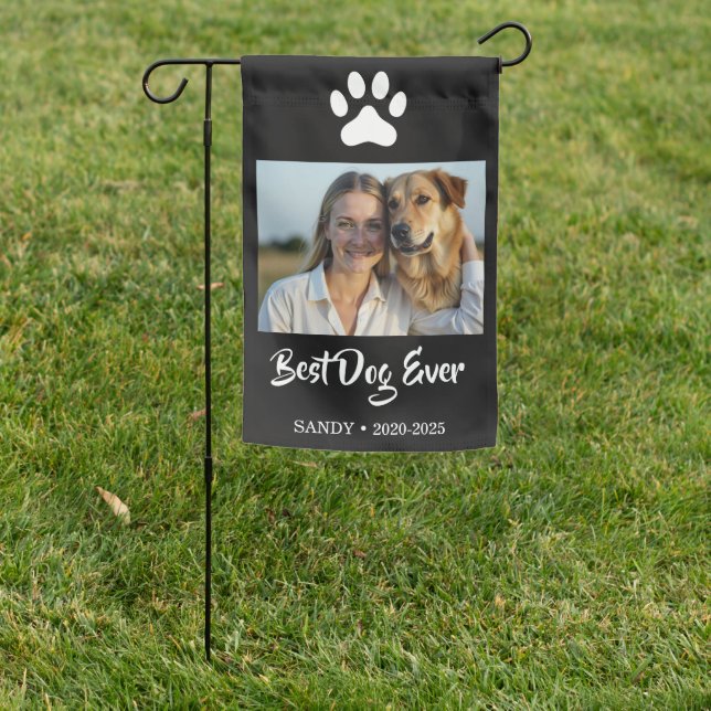 Add Dog Photo Personalized Memorials Keepsake Dog  Garden Flag (In SItu)