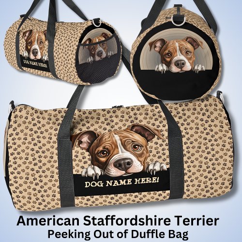 Add Dog Your Name American Staffordshire Terrier Duffle Bag