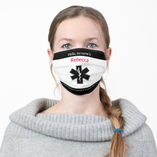Add EMT Name to County Fire and Rescue Adult Cloth Face Mask