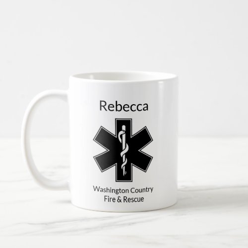 Add EMT Name to County Fire and Rescue  Coffee Mug