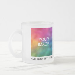 Add Family Father Mother Image Photo Business Logo Frosted Glass Coffee Mug