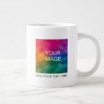 Add Family Girlfriend Boyfriend Image Photo Logo Giant Coffee Mug<br><div class="desc">Add Family Girlfriend Boyfriend Image Photo Business Logo Text Create Your Own Name Elegant Trendy Template for soup,  cereal,  ice cream,  or chili Specialty Jumbo Mug.</div>