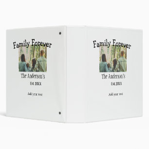 Add family name photo year rustic vintage holiday 3 ring binder