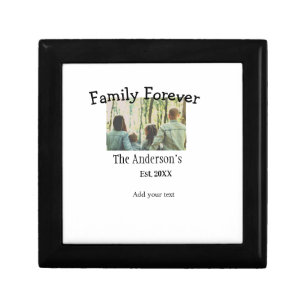 Add family name photo year rustic vintage holiday gift box