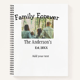 Add family name photo year rustic vintage holiday notebook