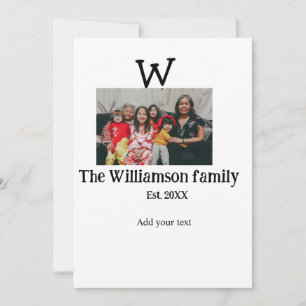 Add family name photo year rustic vintage reunion holiday card