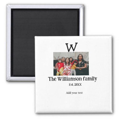 Add family name photo year rustic vintage reunion magnet