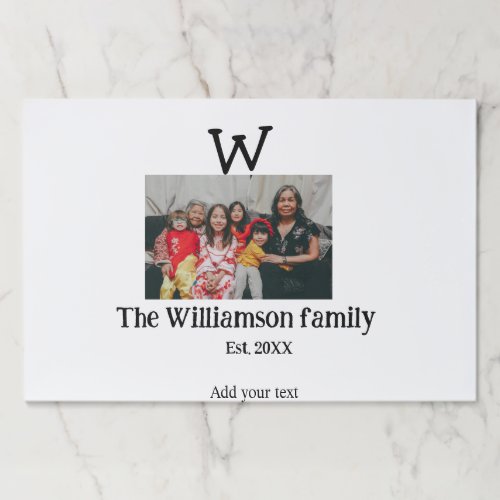 Add family name photo year rustic vintage reunion paper pad