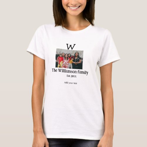 Add family name photo year rustic vintage reunion T_Shirt