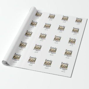Add family name photo year rustic vintage template wrapping paper