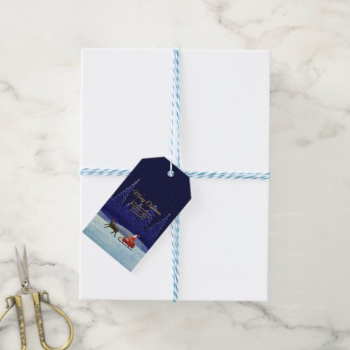 Add Family  Organisation Name Blue  Santa Gift Tags