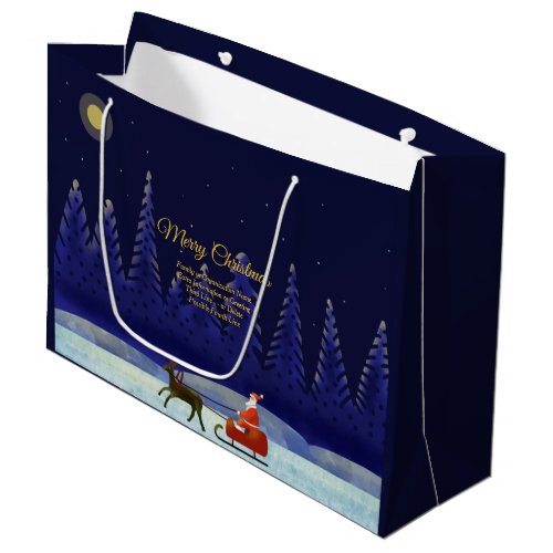 Add Family  Organisation Name Blue  Santa Large Gift Bag