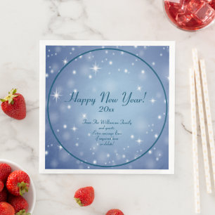Add Family Organization Name Happy New Year 20xx Paper Dinner Napkins