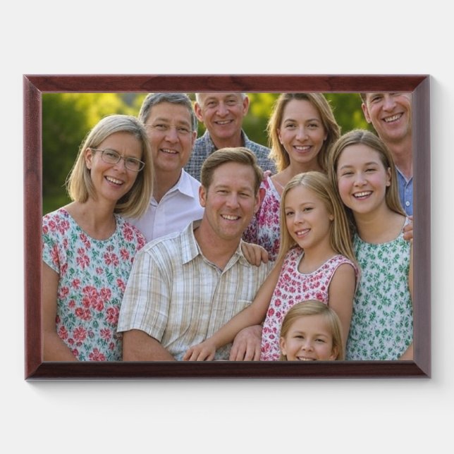 Add Family Reunion Photo Customize Award Plaque (Horizontal)