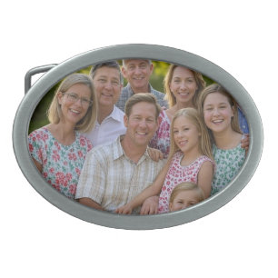 Add Family Reunion Photo Customize Belt Buckle