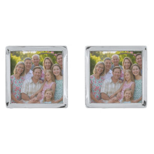 Add Family Reunion Photo Customize Cufflinks