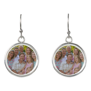 Add Family Reunion Photo Customize Earrings