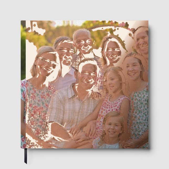 Add Family Reunion Photo Customize Foil Guest Book (Front)