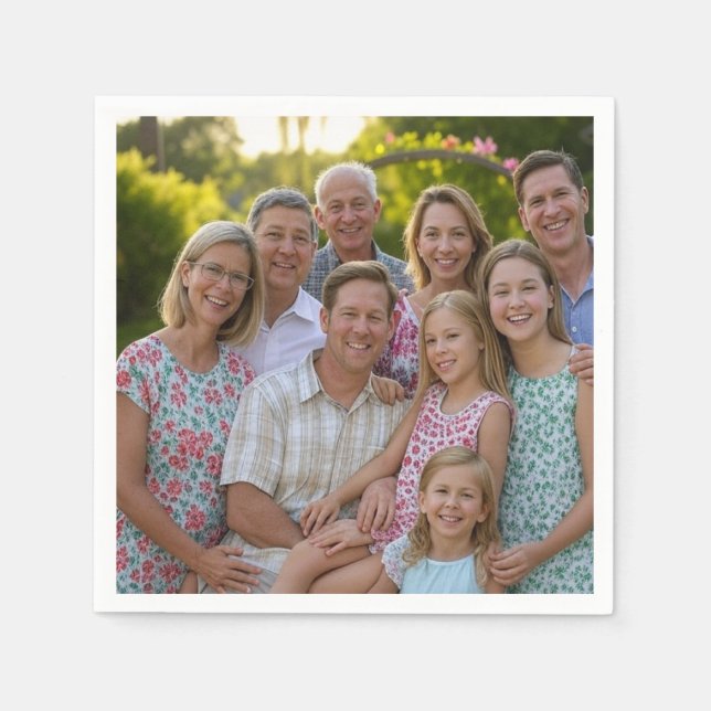 Add Family Reunion Photo Customize Napkins (Front)