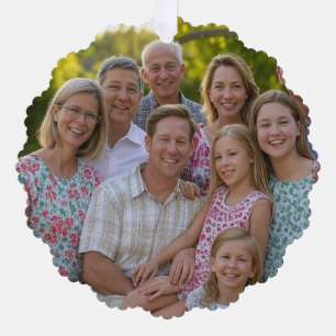 Add Family Reunion Photo Customize Ornament Card