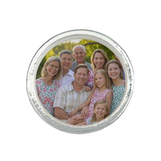 Add Family Reunion Photo Customize Ring (Front)