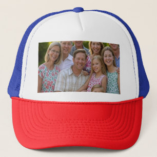 Add Family Reunion Photo Customize Trucker Hat