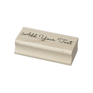 Add favorite Text - One Line Handwritten Font Rubber Stamp